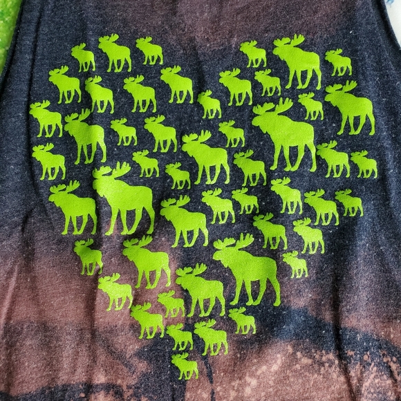 Tie Dye Spaghetti Strap | Green Blue Moose Nature | Youth Small - Picture 5 of 14